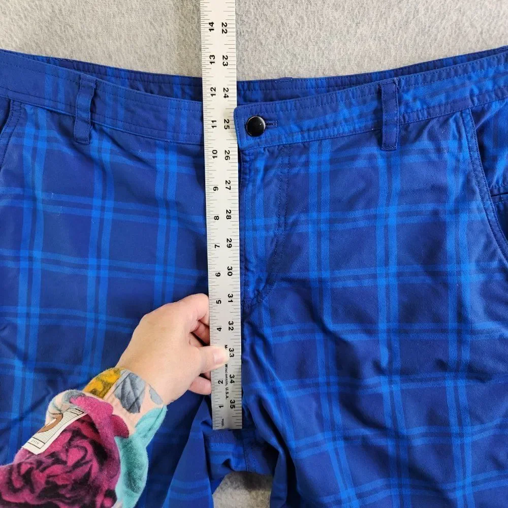 Lululemon Kahuna Shorts Mens 40 Blue Plaid Golf Athleisure Beach Costal Cruise